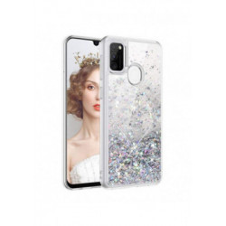 ETUI LIQUID SPARKLE NA TELEFON  SAMSUNG GALAXY M21 SREBRNY