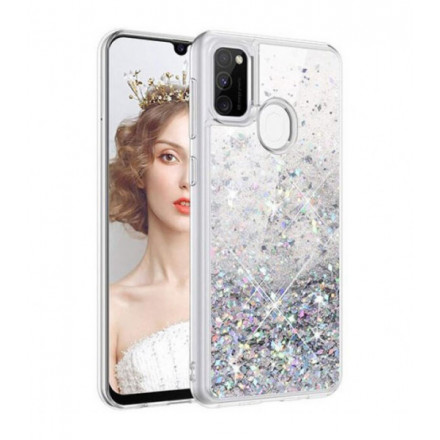 ETUI LIQUID SPARKLE NA TELEFON  SAMSUNG GALAXY M21 SREBRNY