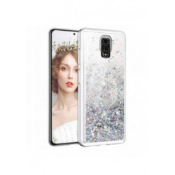 ETUI LIQUID SPARKLE NA TELEFON  XIAOMI REDMI NOTE 9S / 9 PRO / 9 PRO MAX SREBRNY