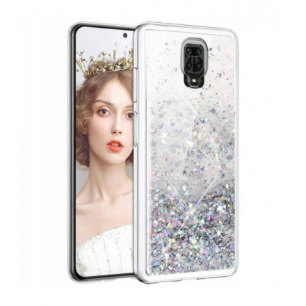 ETUI LIQUID SPARKLE NA TELEFON  XIAOMI REDMI NOTE 9S / 9 PRO / 9 PRO MAX SREBRNY