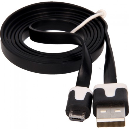 KABEL USB MICRO - PŁASKI CZARNY