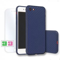 ETUI SMOOTH CARBON NA TELEFON HUAWEI P20 LITE GRANATOWY