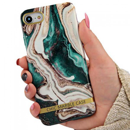 ETUI CHIC MARBLE MARMUR IPHONE 7 4.7" ZIELONY