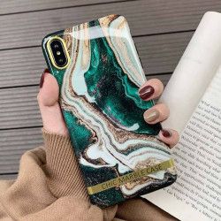 ETUI CHIC MARBLE MARMUR IPHONE 7 4.7" ZIELONY