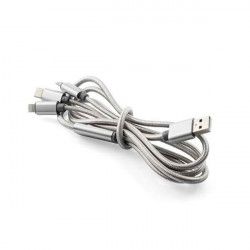 KABEL USB SZNUREK 3W1 SREBRNY