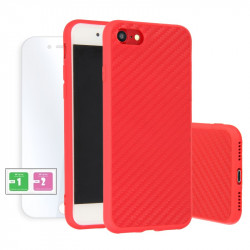 ETUI SMOOTH CARBON NA TELEFON HUAWEI P8 LITE CZERWONY