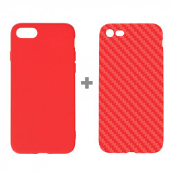 ETUI SMOOTH CARBON NA TELEFON APPLE IPHONE 6 / 6S CZERWONY