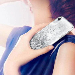 ETUI LIQUID SPARKLE NA TELEFON IPHONE X/XS SREBRNY