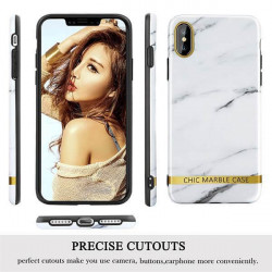 ETUI CHIC MARBLE MARMUR NA TELEFON IPHONE 6 PLUS / 6S PLUS BIAŁY