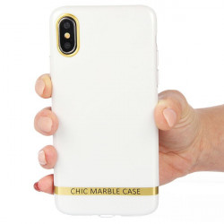 ETUI CHIC MARBLE MARMUR NA TELEFON IPHONE X / XS BIAŁY WZ1