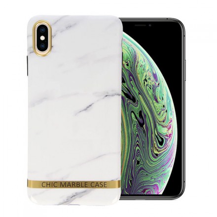 ETUI CHIC MARBLE MARMUR NA TELEFON IPHONE X / XS BIAŁY