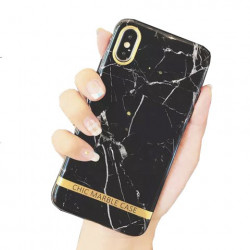 ETUI CHIC MARBLE MARMUR NA TELEFON IPHONE 6 PLUS / 6S PLUS CZARNY