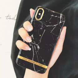 ETUI CHIC MARBLE MARMUR NA TELEFON IPHONE XR CZARNY