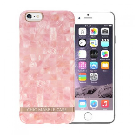 ETUI CHIC MARBLE MARMUR NA TELEFON IPHONE 6 PLUS / 6S PLUS RÓŻOWY WZ1