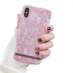 ETUI CHIC MARBLE MARMUR NA TELEFON IPHONE 7 PLUS / 8 PLUS RÓŻOWY WZ1