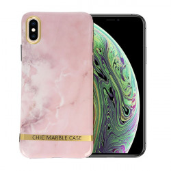 ETUI CHIC MARBLE MARMUR NA TELEFON IPHONE X / XS RÓŻOWY