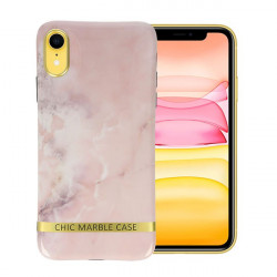 ETUI CHIC MARBLE MARMUR NA TELEFON IPHONE XR RÓŻOWY