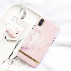 ETUI CHIC MARBLE MARMUR NA TELEFON IPHONE XR RÓŻOWY