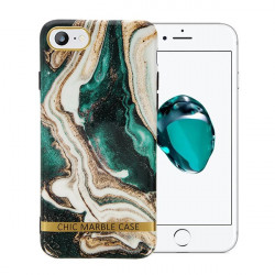 ETUI CHIC MARBLE MARMUR NA TELEFON IPHONE 7 4.7" ZIELONY