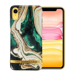 ETUI CHIC MARBLE MARMUR NA TELEFON IPHONE XR ZIELONY