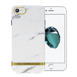 ETUI CHIC MARBLE MARMUR NA TELEFON IPHONE 7 4.7" BIAŁY