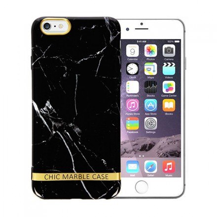 ETUI CHIC MARBLE MARMUR NA TELEFON IPHONE 6 / 6S CZARNY