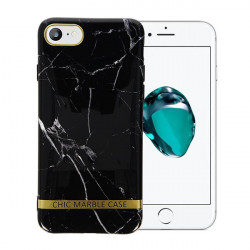 ETUI CHIC MARBLE MARMUR NA TELEFON IPHONE 7 4.7" CZARNY