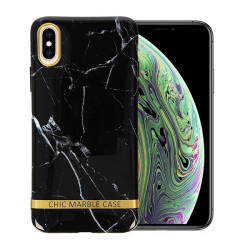 ETUI CHIC MARBLE MARMUR NA TELEFON IPHONE X / XS CZARNY