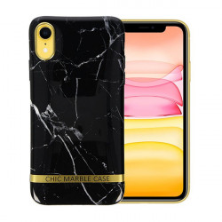 ETUI CHIC MARBLE MARMUR NA TELEFON IPHONE XR CZARNY