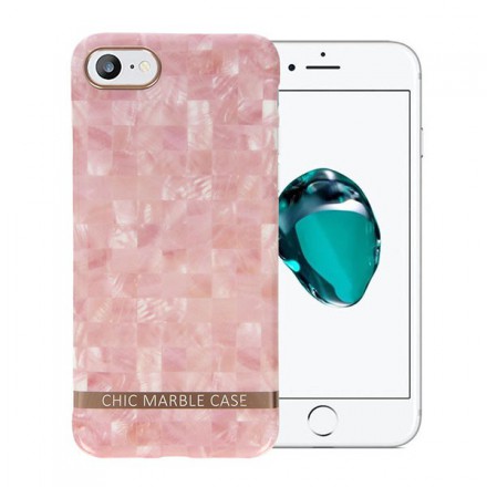 ETUI CHIC MARBLE MARMUR NA TELEFON IPHONE 7 4.7" RÓŻOWY WZ1