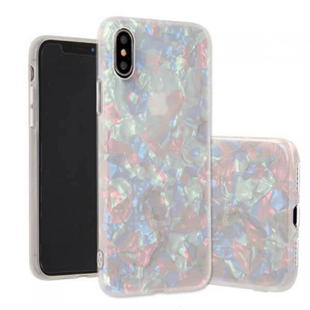 ETUI GUMA CRUSH LUXURY BLING NA TELEFON IPHONE XS MAX BIAŁY