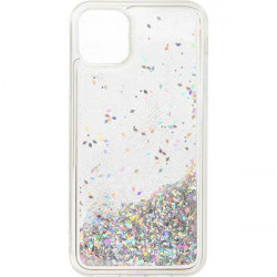 ETUI LIQUID SPARKLE NA TELEFON IPHONE 11 PRO MAX 6,5" SREBRNY