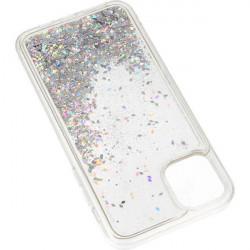 ETUI LIQUID SPARKLE NA TELEFON IPHONE 11 PRO MAX 6,5" SREBRNY