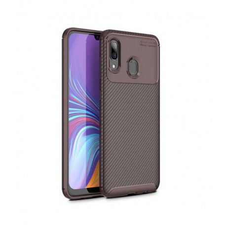 ETUI CARBON NA TELEFON HUAWEI Y7 2019 BRĄZOWY