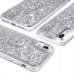 ETUI LIQUID SPARKLE NA TELEFON HUAWEI P SMART 2019 SREBRNY