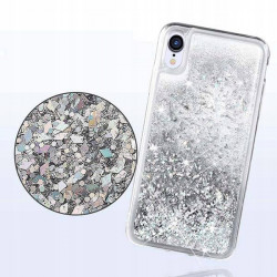 ETUI LIQUID SPARKLE NA TELEFON HUAWEI P SMART 2019 SREBRNY