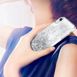 ETUI LIQUID SPARKLE NA TELEFON HUAWEI P SMART PRO / HONOR Y9S SREBRNY