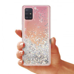 ETUI LIQUID SPARKLE NA TELEFON SAMSUNG GALAXY A51 SREBRNY