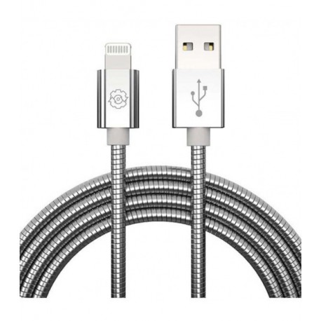 KABEL USB METAL IPHONE SREBRNY