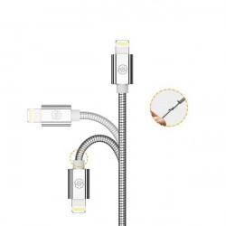 KABEL USB METAL IPHONE SREBRNY