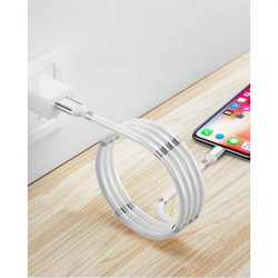 KABEL USB SKRĘCANY IPHONE BIAŁY