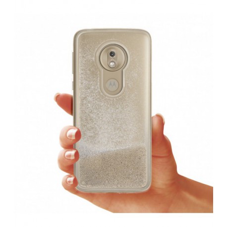 ETUI LIQUID PEARL NA TELEFON MOTOROLA MOTO G7 PLAY SREBRNY