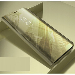 ETUI BOOK CLEAR VIEW NA TELEFON HUAWEI Y7 2019 / Y7 PRO 2019 ZŁOTY