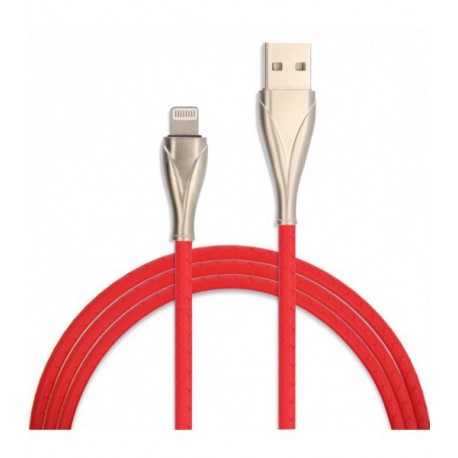 KABEL USB GUMOWY PLECIONY IPHONE LIGHTNING CZERWONY