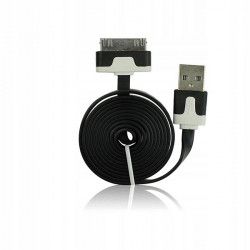 KABEL USB iPHONE 3G - PŁASKI CZARNY