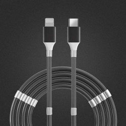 KABEL USB IPHONE MAGNETYCZNY ZWIJANY SZYBKIE ŁADOWANIE CZARNY