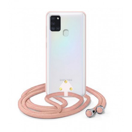 ETUI SUMMER CROSSBODY NA TELEFON SAMSUNG GALAXY A21S RÓŻOWY